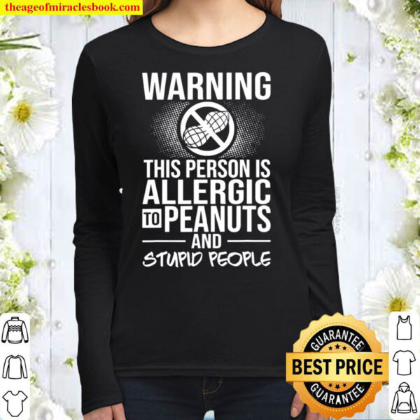 Peanut Allergy Nut Sign Test Women Long Sleeved