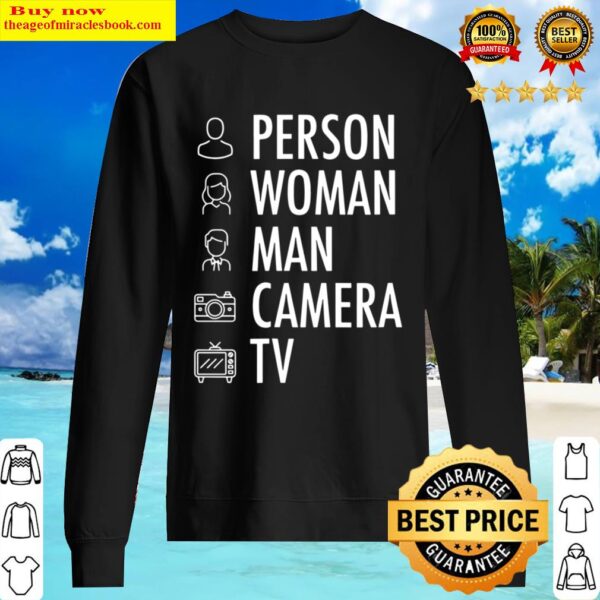Person Woman Man Camera Tv Cognitive Test Words Sweater