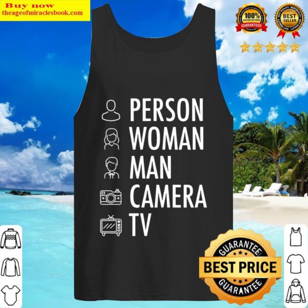 Person Woman Man Camera Tv Cognitive Test Words Tank Top