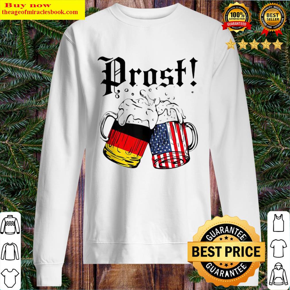 Prost Beer German American Flag Oktoberfest Men Mug Sweater