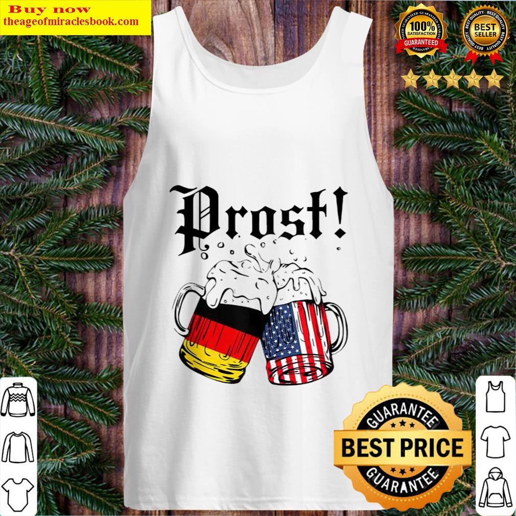 Prost Beer German American Flag Oktoberfest Men Mug Tank Top