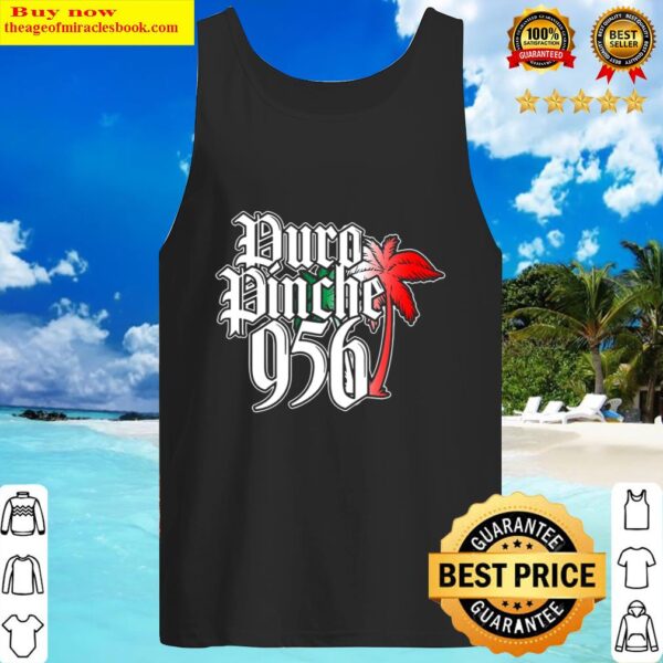 Puro Pinche 956 Texas Palm Tree Mexican Colors Tank Top