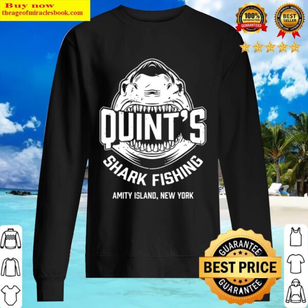 Quints Shark Fishing Amity Island Retro Design Sweater