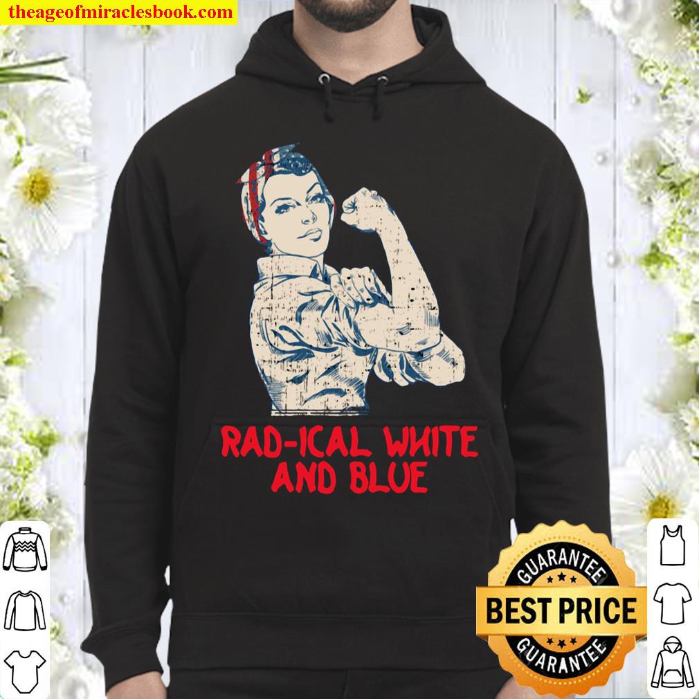 Radical White and Blue 4th of July American Flag Hoodie