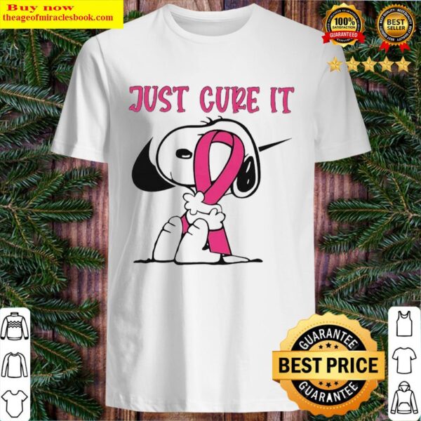 SNOOPY HUG BREAST CANCER JUST CURE IT NIKE PINK Shirt