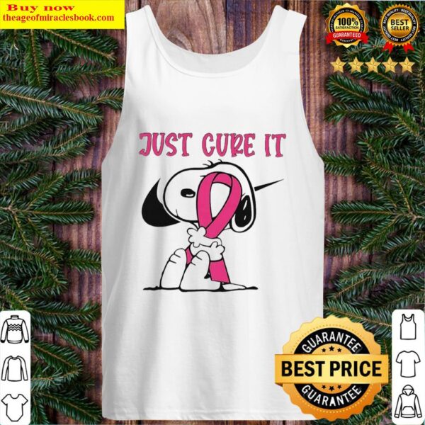 SNOOPY HUG BREAST CANCER JUST CURE IT NIKE PINK Tank Top