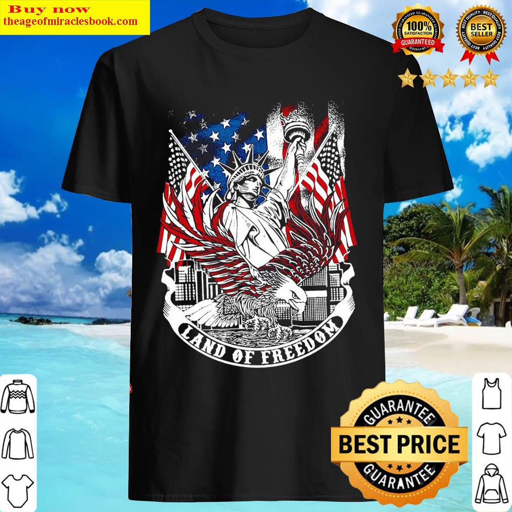 Statue Of Liberty Land Of Freedom American Flag