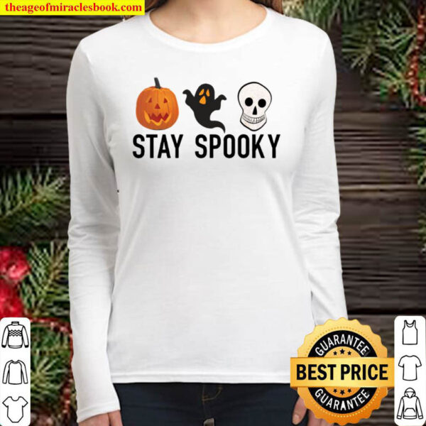 Stay Spooky Shirt Halloween Pumpkin Women Long Sleeved