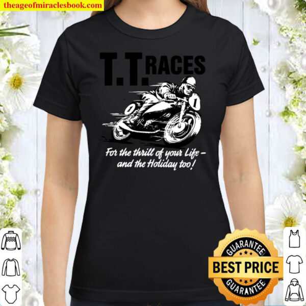 TT Races Mens Retro Motorcycle Classic Women T Shirt