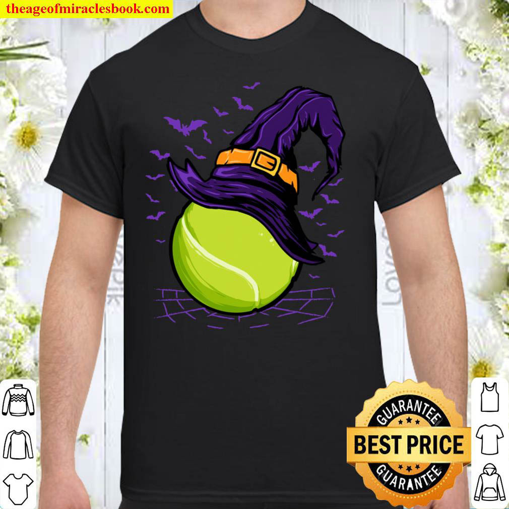 Official Tennis Ball Witch Hat Tennis Player Funny Halloween Sport Shirt