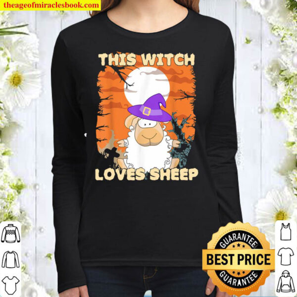 This Witch loves Sheep Halloween Women Long Sleeved