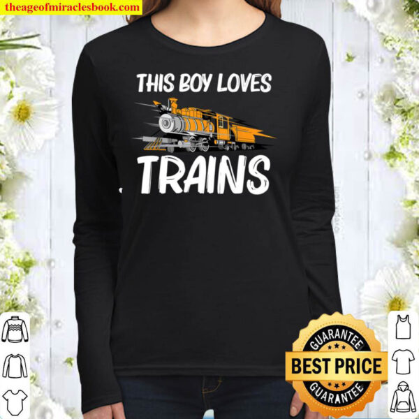 Train Gift For Boys Men Cool Locomotives Train Conductors Women Long Sleeved