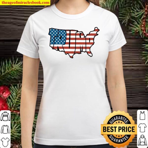 Trump Map American flag Classic Women T Shirt