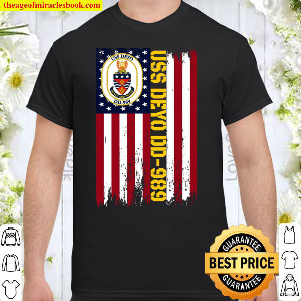 [Sale Off] – USS Deyo DD-989 Destroyer Class Ship Veterans American Flag T-Shirt