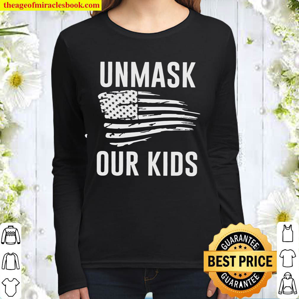 Unmask Our Kids American Flag Women Long Sleeved