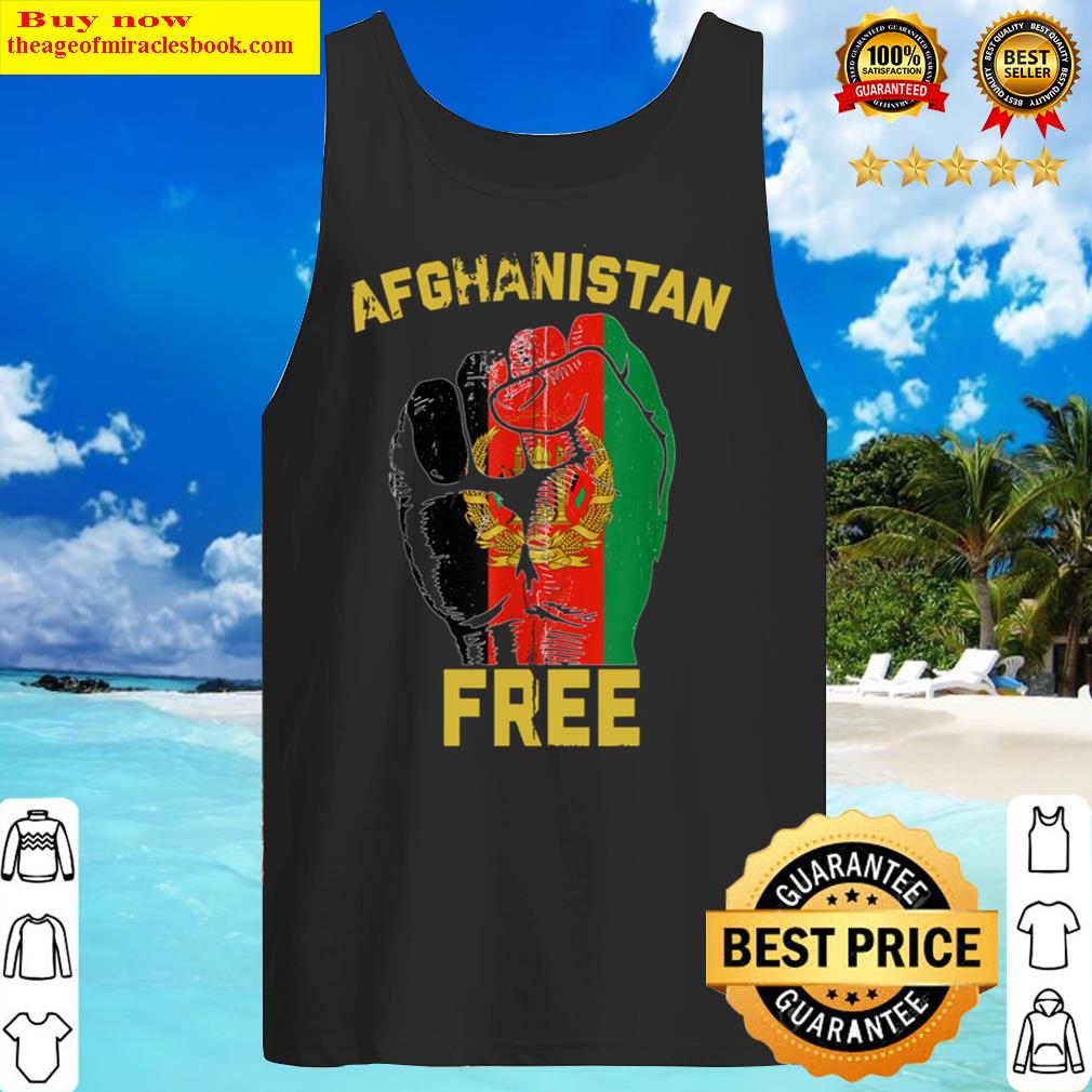 Vintage Free Afghanistan Afghan Flag Veteran Support Tank Top