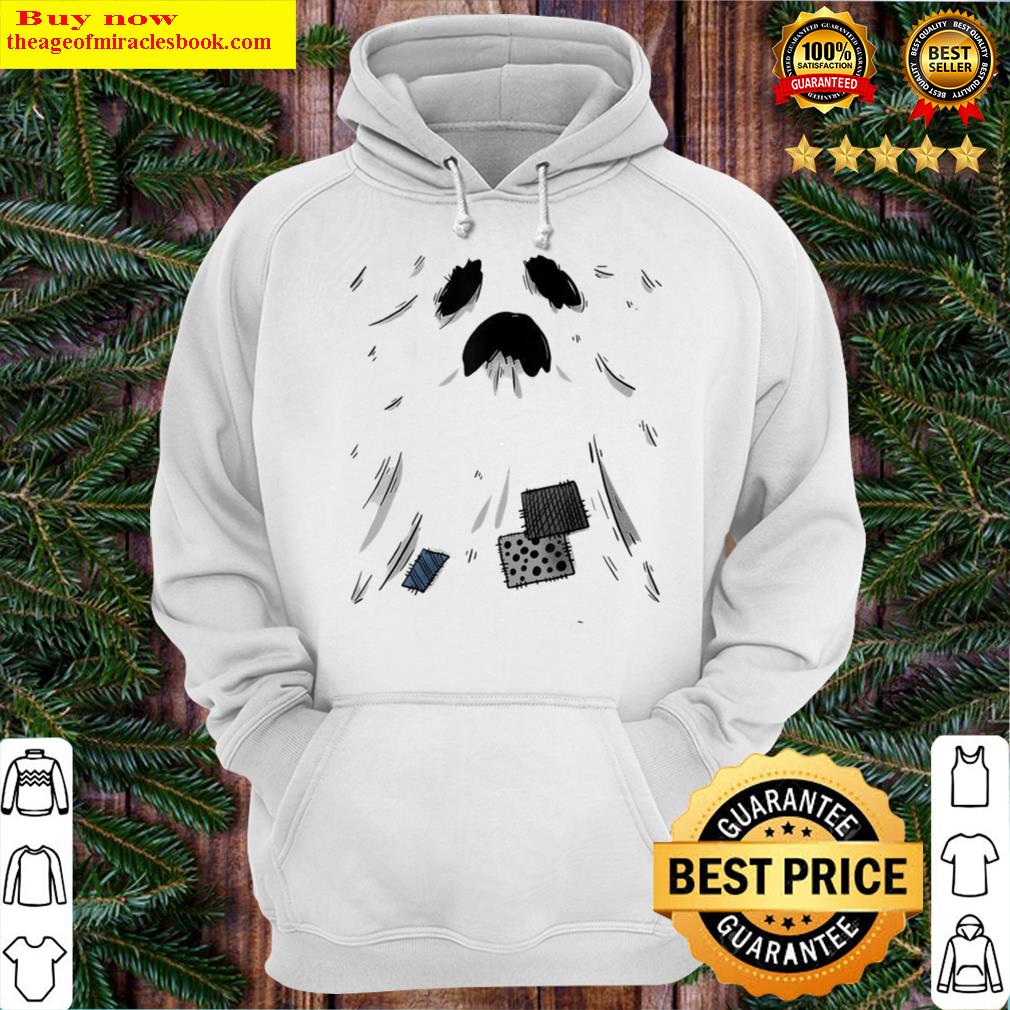 scary ghost with patches halloween costume hoodie