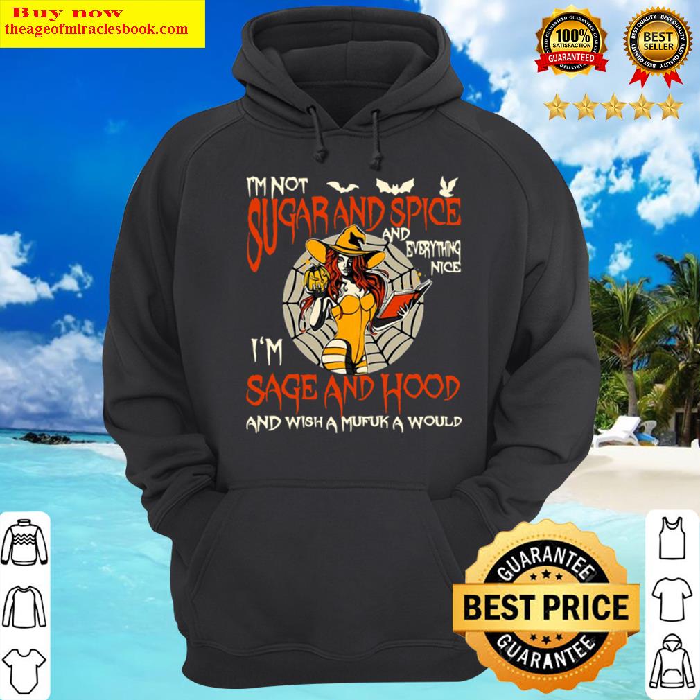witch im not sugar and spice and everything nice im sage and hood and wish a mufuka would halloween hoodie