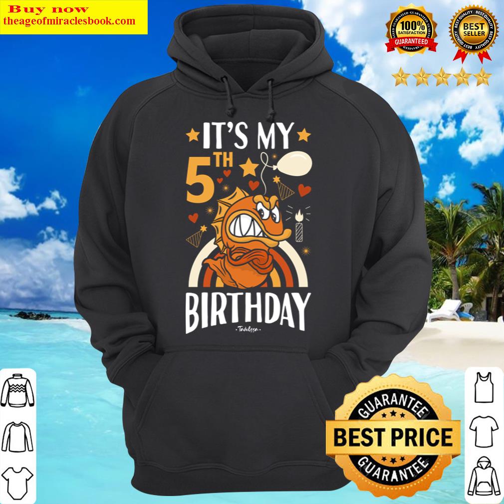 5th birthday fish gifts hoodie