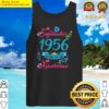 65th birthday floral born in september 1956 tank top