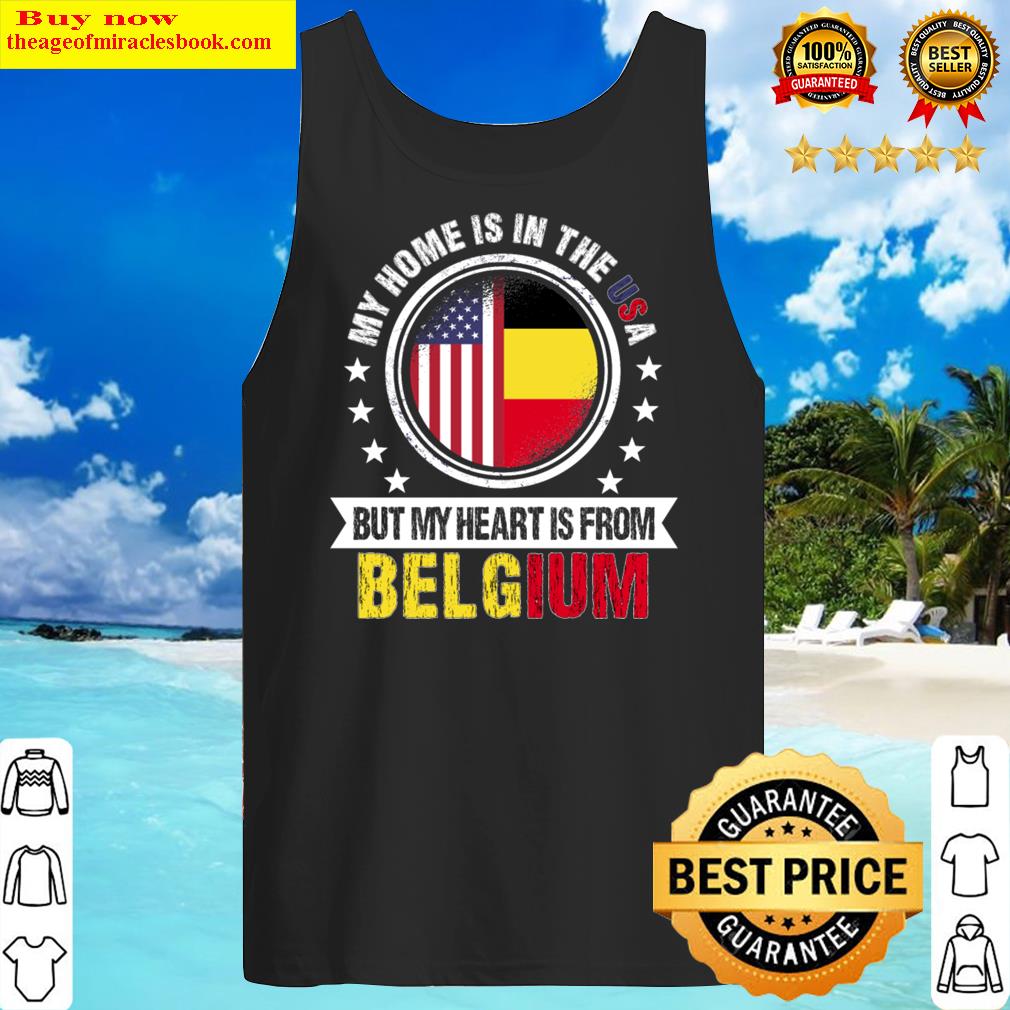 American Belgian Flag Heart From Belgium Patriot Shirt Tank Top