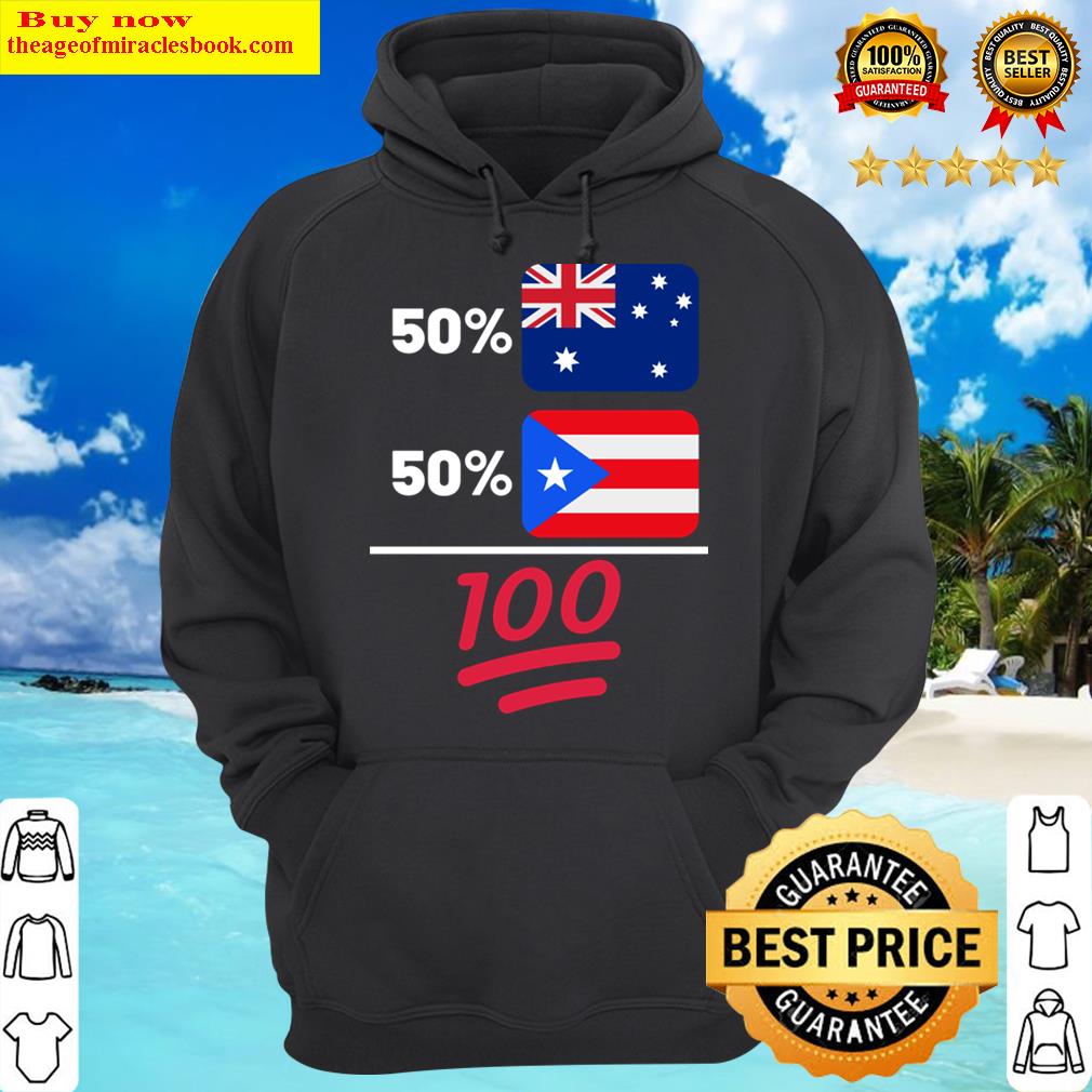 australian plus puerto rican mix heritage flag gift hoodie