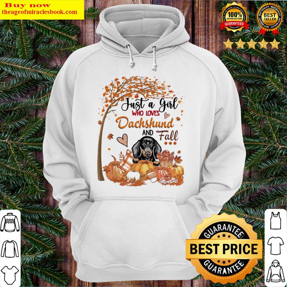 autumn leave tree just a girl who loves dachshund and fall halloween hoodie
