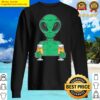 awesome green alien beer drinker halloween alien drinking party sweater