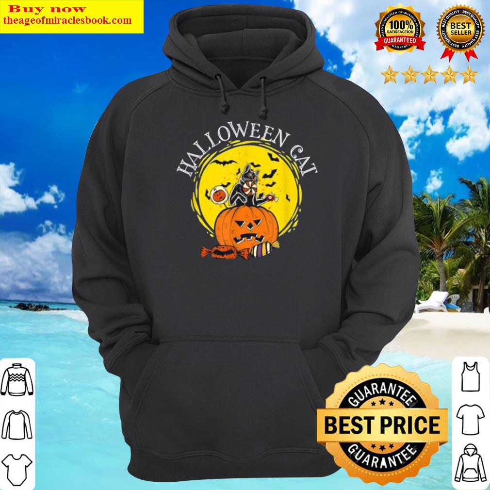 awesome halloween cat pumpkin trick or treat horror scary monster shirt hoodie