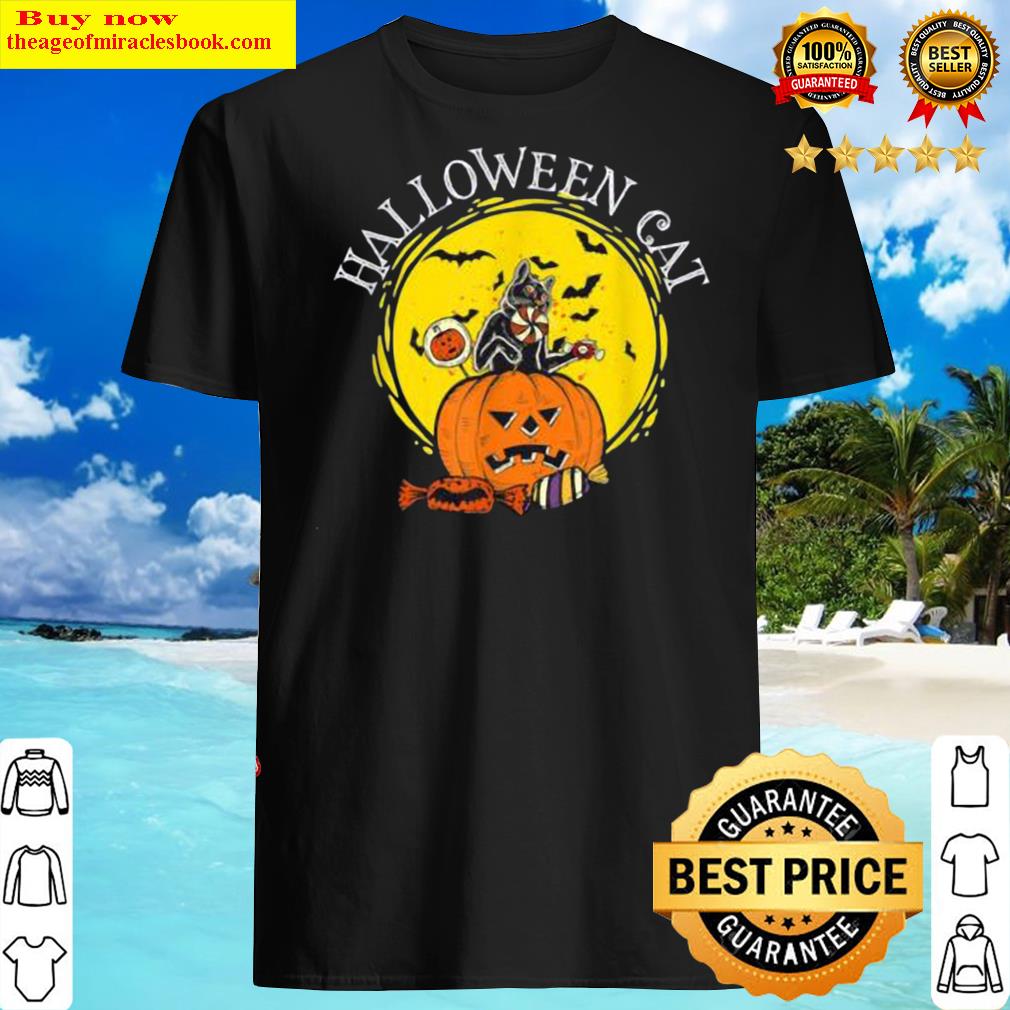Awesome Halloween Cat Pumpkin Trick Or Treat Horror Scary Monster Shirt Shirt