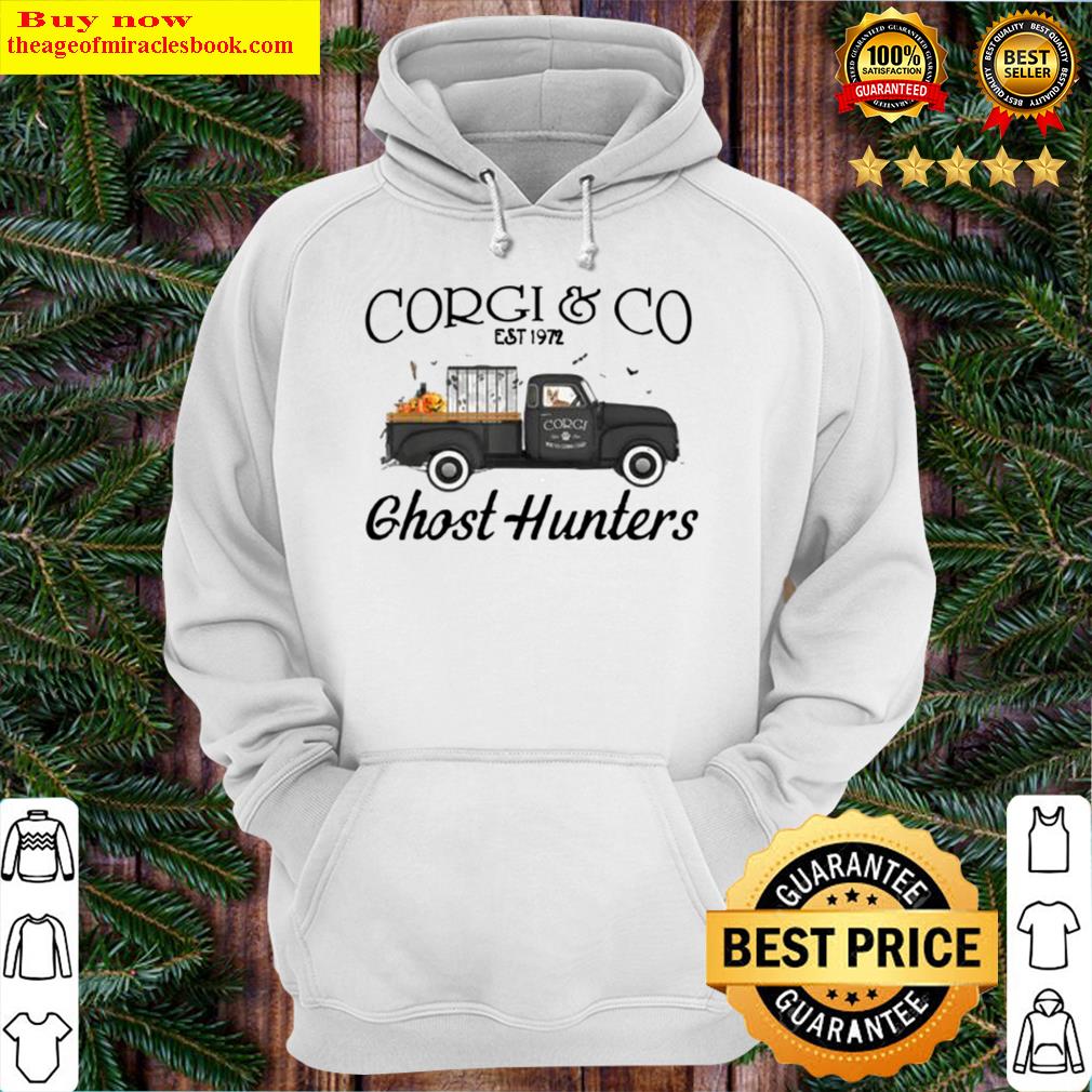 Best Funny Corgi Ghost Hunting Truck Halloween Costume Dog Lovers Hoodie