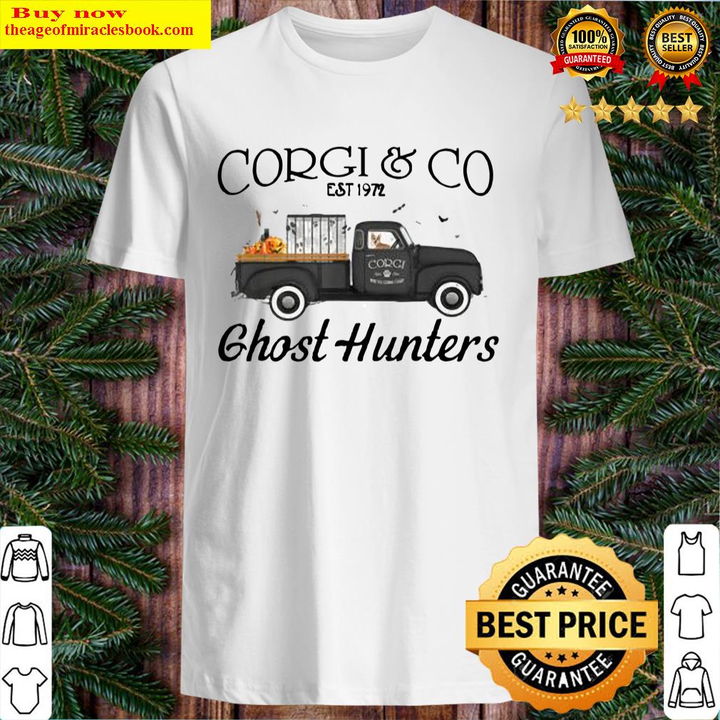Best Funny Corgi Ghost Hunting Truck Halloween Costume Dog Lovers Shirt