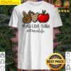 best peace love teacher apple diamond leopard para life shirt