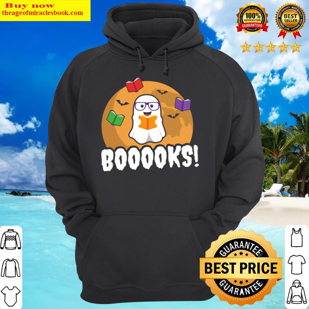 booooks ghost boo read books library gift funny hoodie