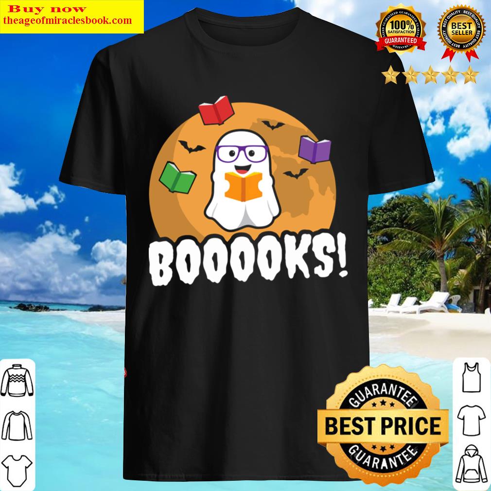 Booooks Ghost Boo Read Books Library Gift Funny Shirt