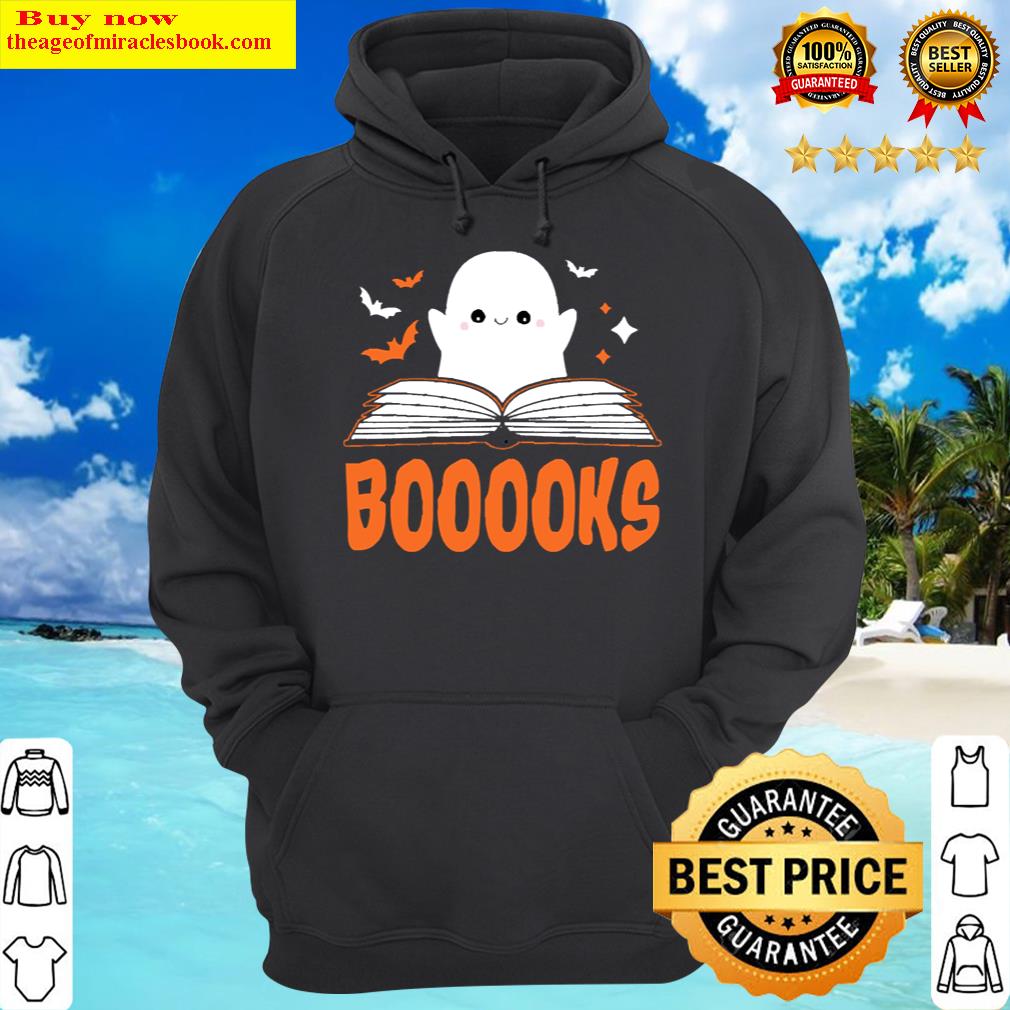 booooooks ghost reading books halloween puns hoodie