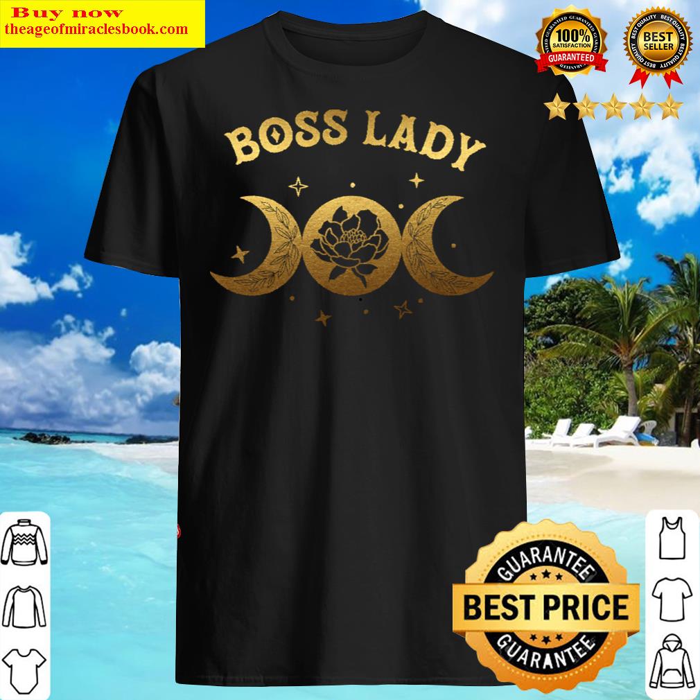Boss Lady – Boho Moon & Wild Rose Golden Design Shirt
