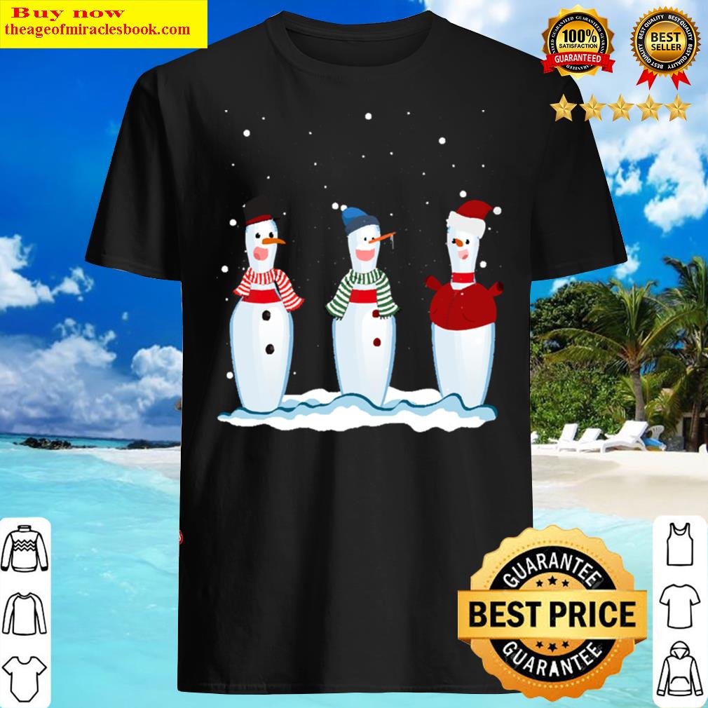 Bowling Winter Snowman Christmas Snowman Xmas Shirt