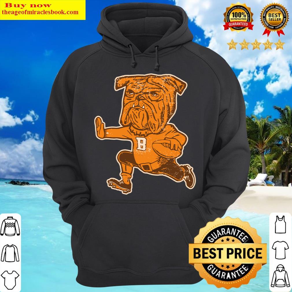 browns vintage rushing reimagined fighting mascot hoodie