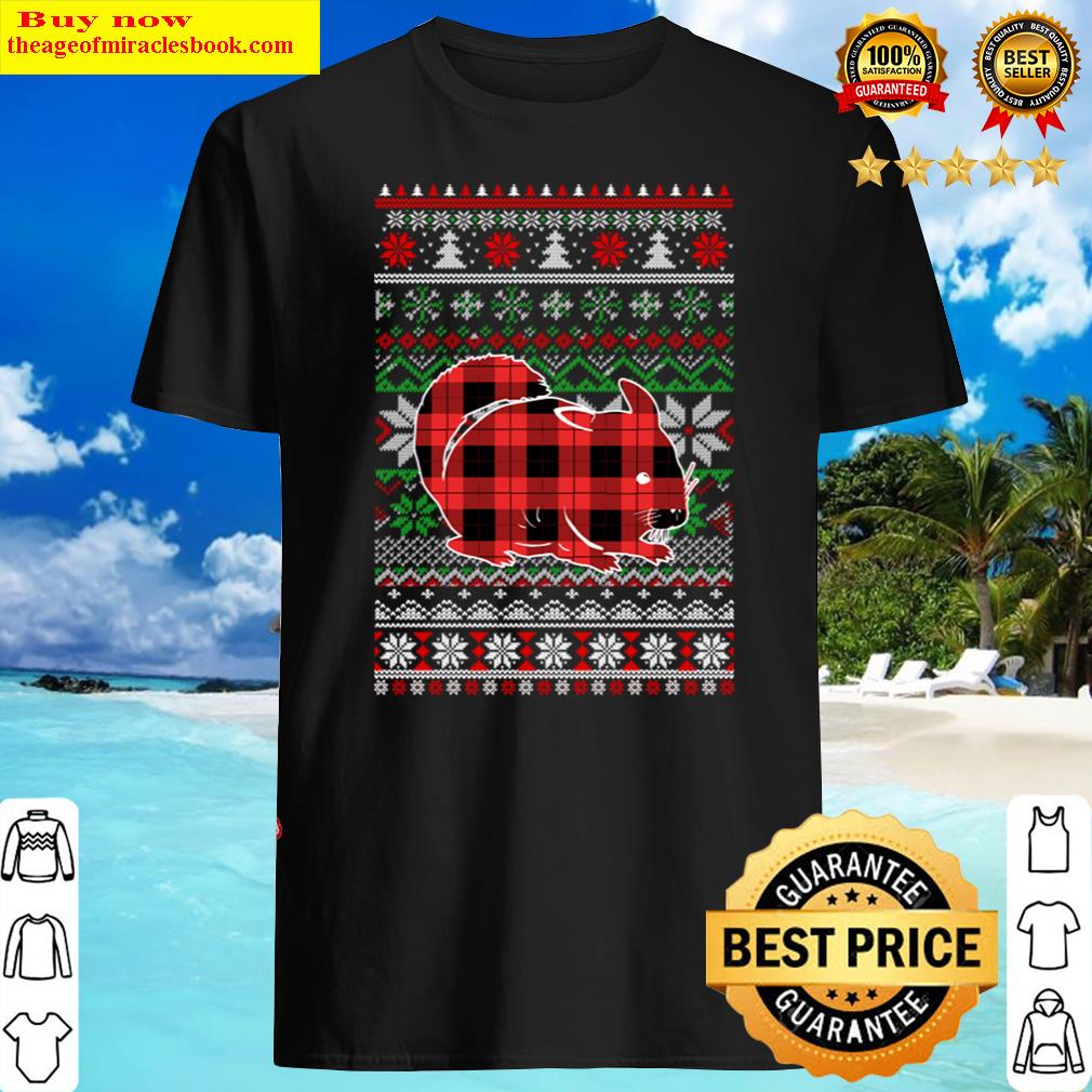 Chinchilla Red Plaid Ugly Christmas Funny Gifts Shirt