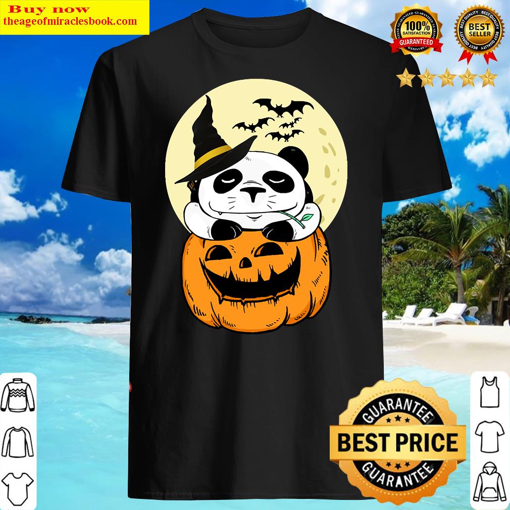 Cute Panda Witch Pumpkin Shirt