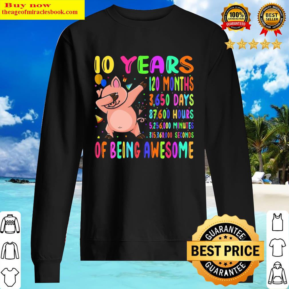 dabbing pig 10 years 120 months boy girl 10th birthday party sweater
