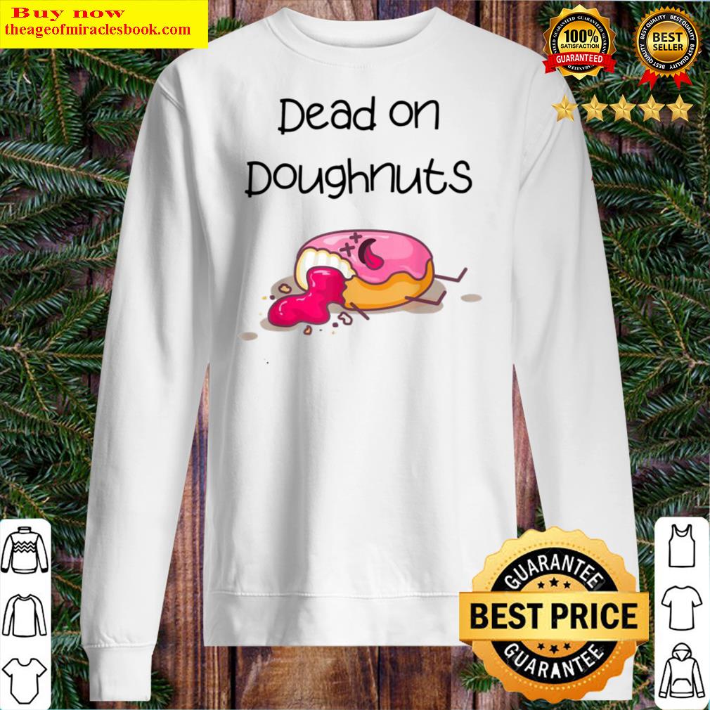 dead on doughnuts pink kawaii donut mystery pun sweater