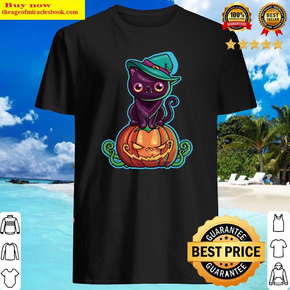 Ferociously Cute Halloween Vampire Witch Kitty Cat T-shirt