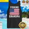 fishing grandpa american flag july 4th tank top