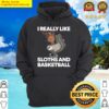 funny basketball sloth gift cute sloth premium hoodie