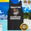 funny basketball sloth gift cute sloth premium tank top