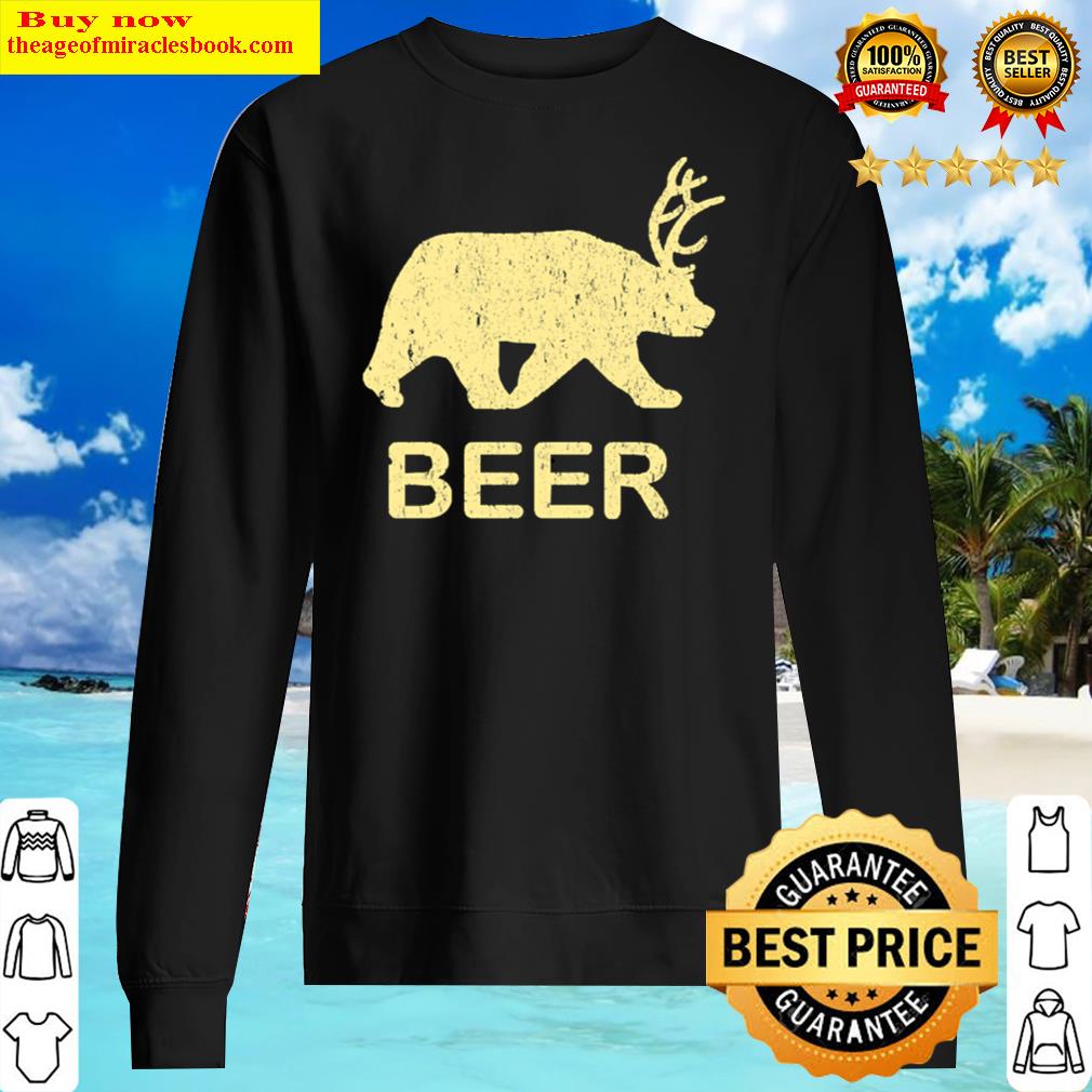 Funny Gym Shirt - Beer Bear Deer Vintage T-shirt Sweater