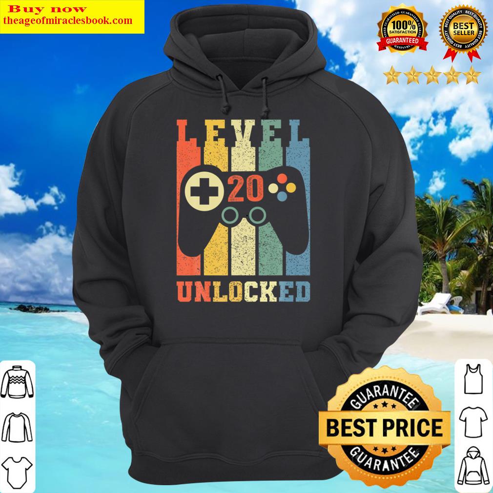 funny level 20 unlocked video game gamer boys girl hoodie