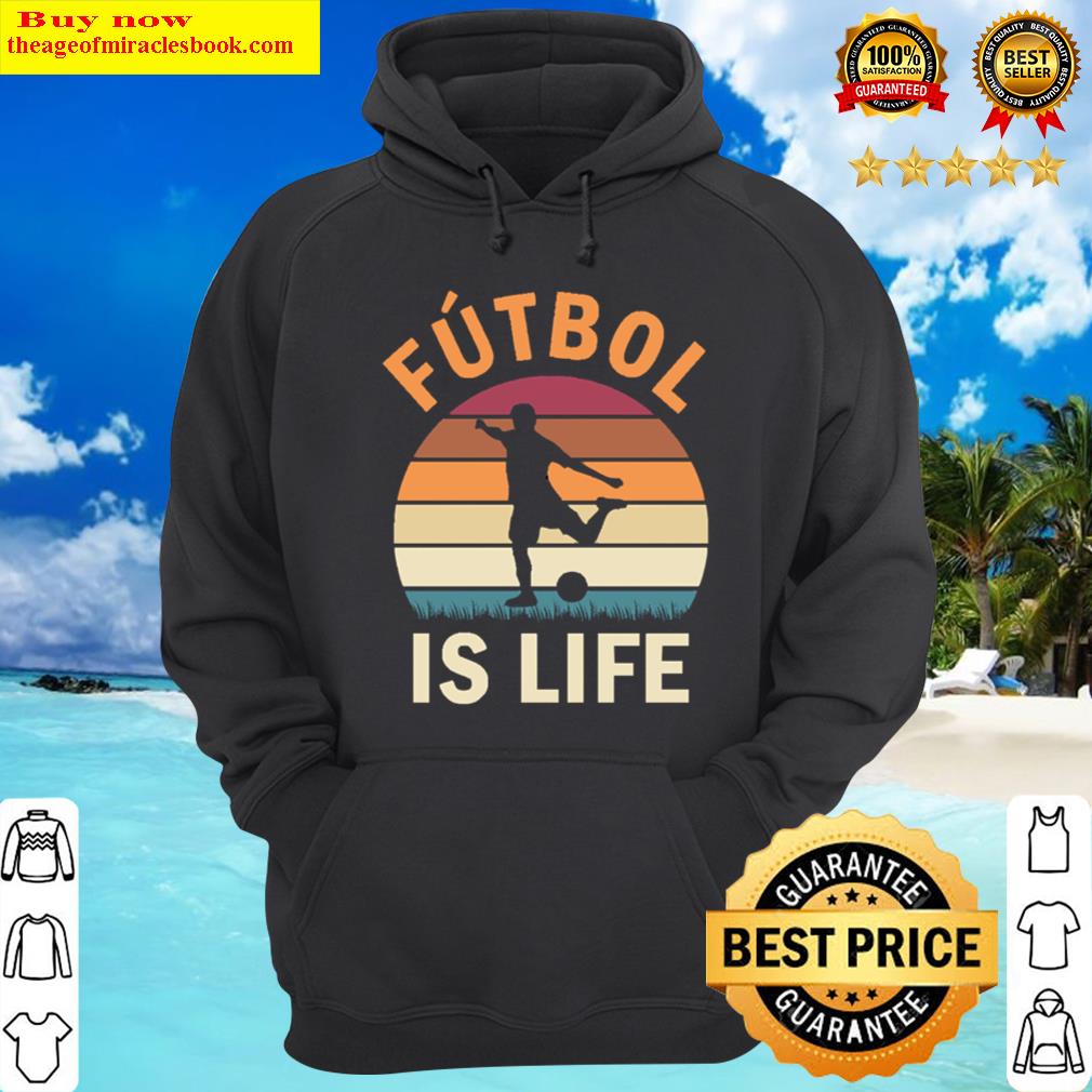 futbol is life football lover vintage sunset hoodie